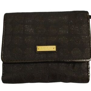 Kate-Spade Canvas wallet & patient leather vintage Bi-Fold wallet EUC